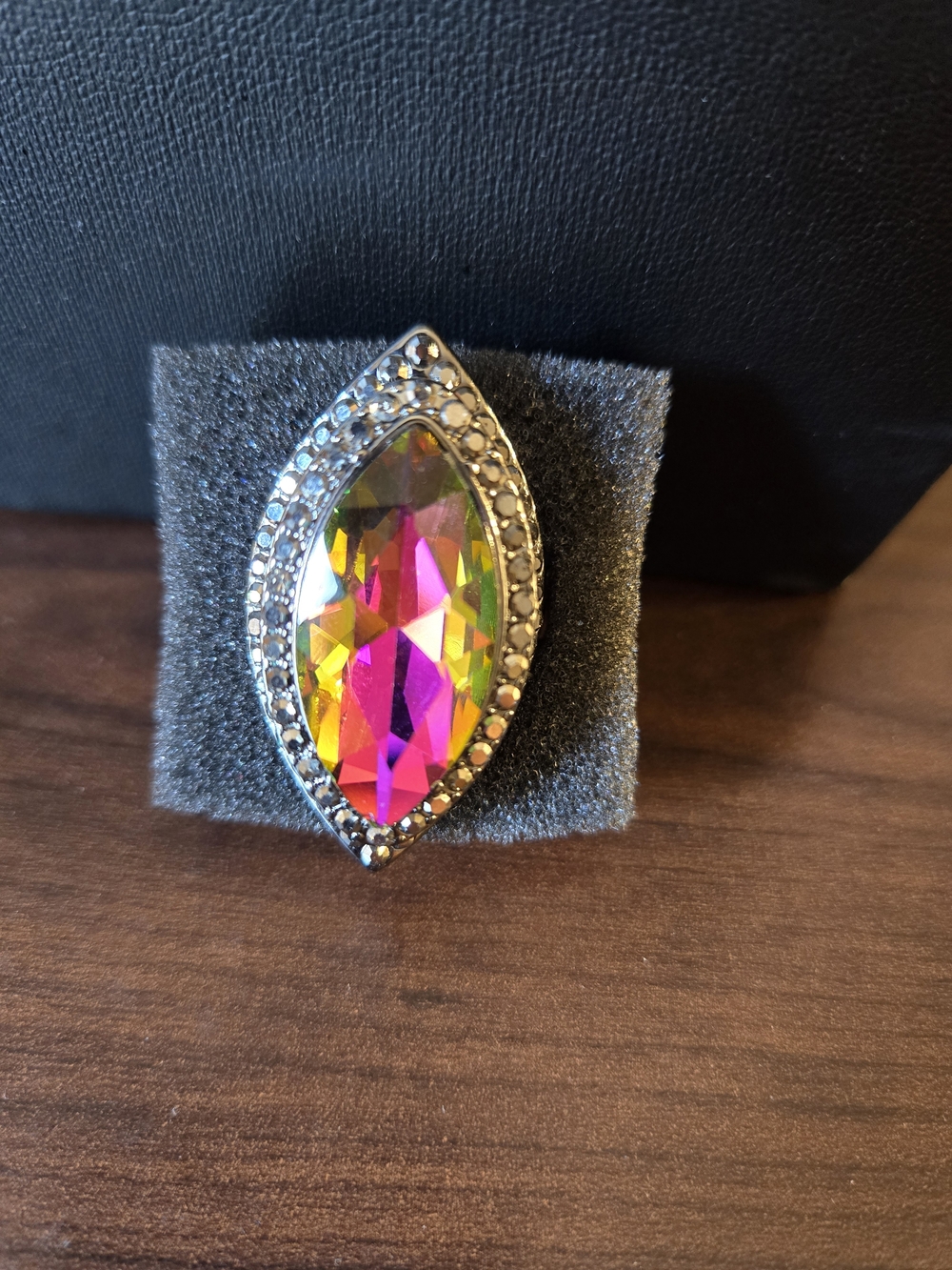 Iridescent Marquise Crystal Statement Ring - Multi-Color